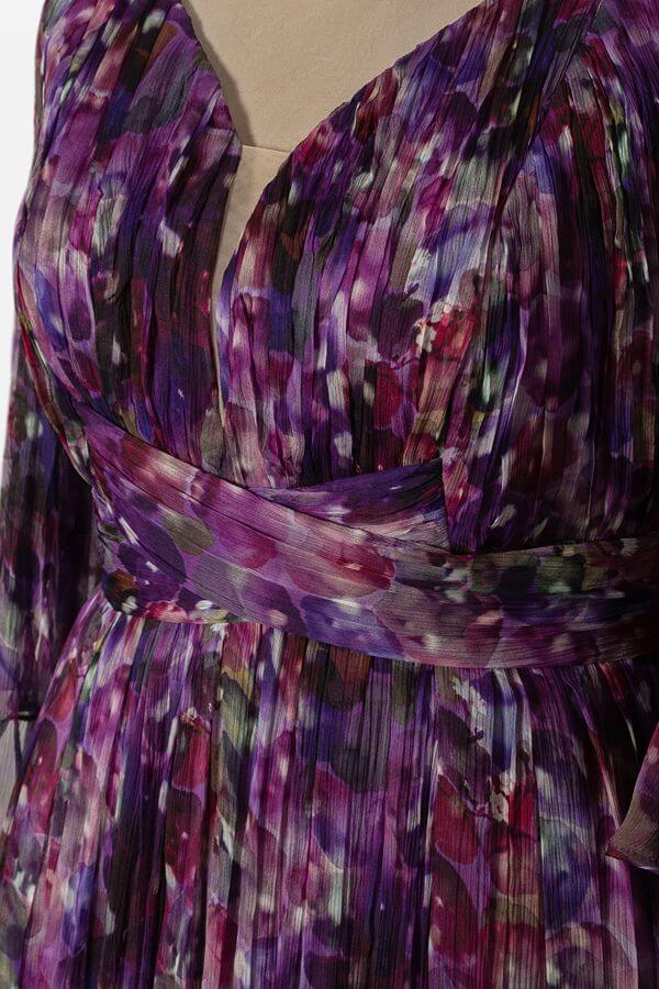 rochie din matase naturala mov violet cu fusta fluida rochie din matase naturala mov violet cu fusta fluida